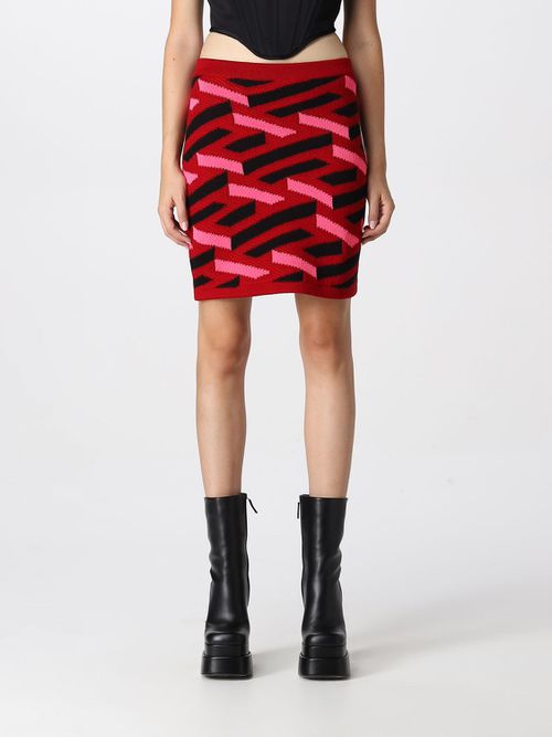 La Greca wool blend knit skirt