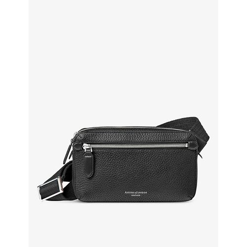 Mens Reporter East West Grained-Leather Messenger Bag