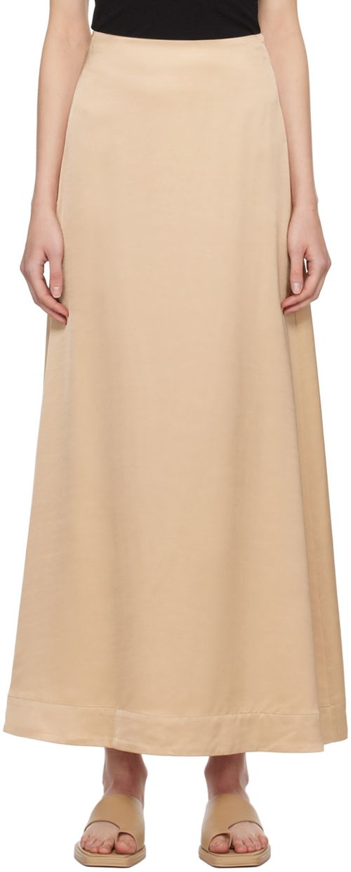 Esse Studios Beige Gilded Maxi Skirt