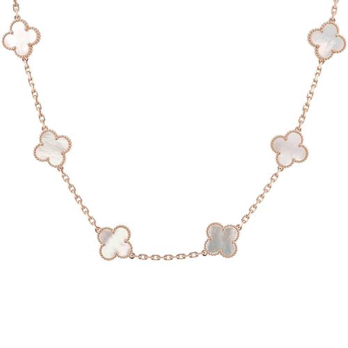Vintage Alhambra necklace in pink gold and mother