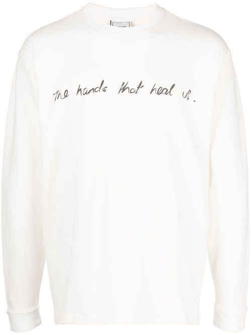 Slogan-print cotton sweatshirt - White