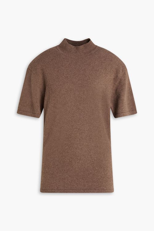 Castagna merino wool and cashmere-blend mock-neck sweater - Brown - FR 36