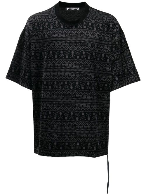 Abstract-pattern short-sleeve T-shirt - Black