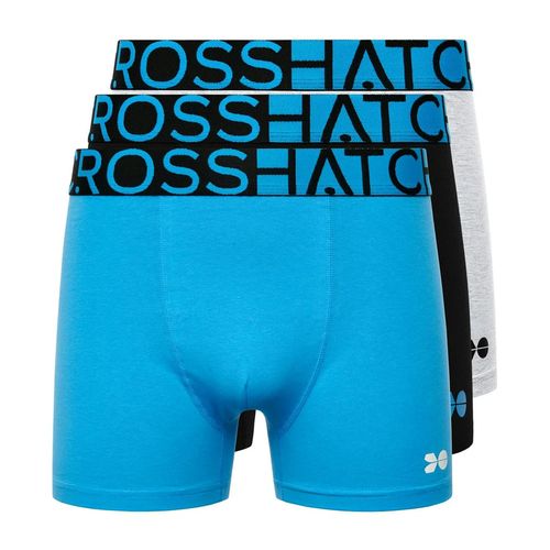 Crosshatch ens Dumas Boxer Shorts Pack - alibu Blue - - alibu Blue - 95% Cotton/5% Elastane