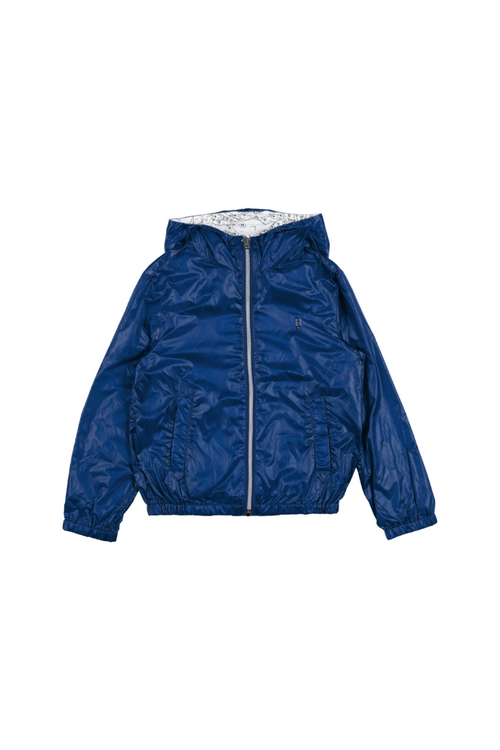 Nylon Hooded Jacket — Navy