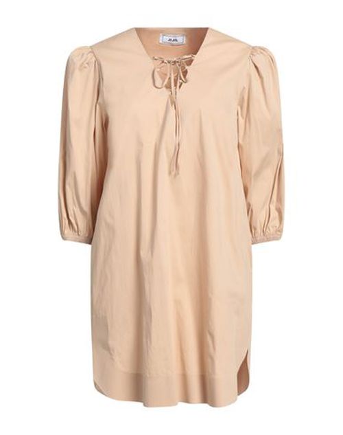 Woman Mini dress Beige Size 10 Cotton, Polyamide, Elastane