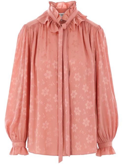 Floral-jacquard shirt - Pink