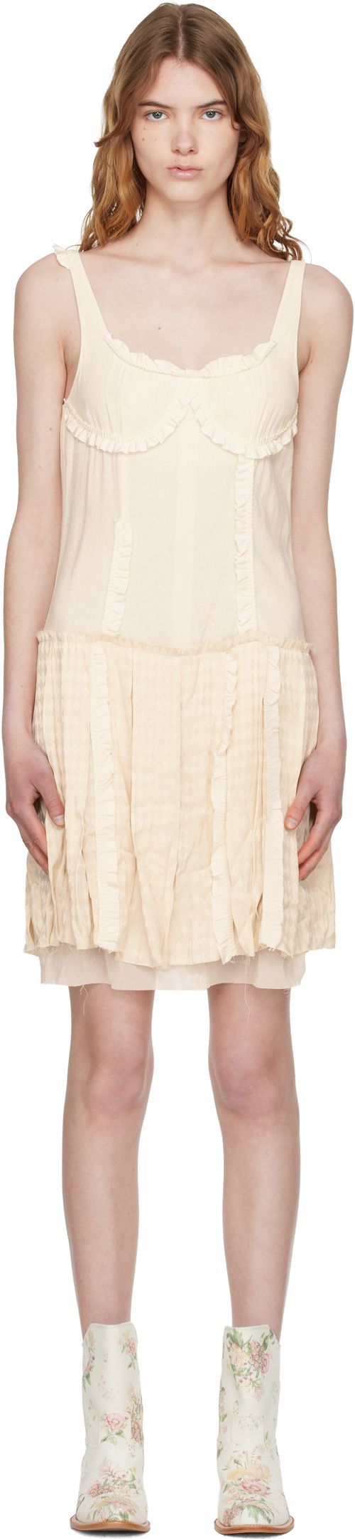 Off-White Flapper Pleats Midi Dress