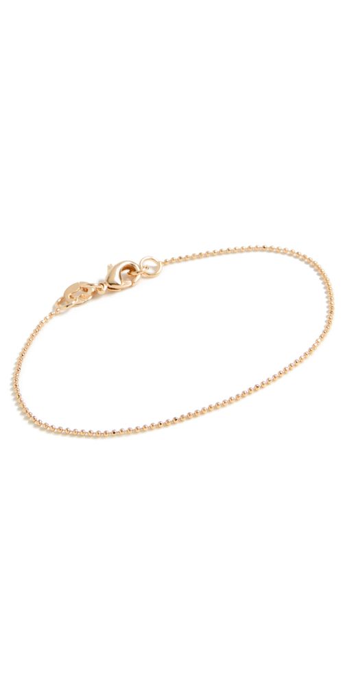 1MM Diamond Cut Ball Chain Bracelet Yellow Gold One Size