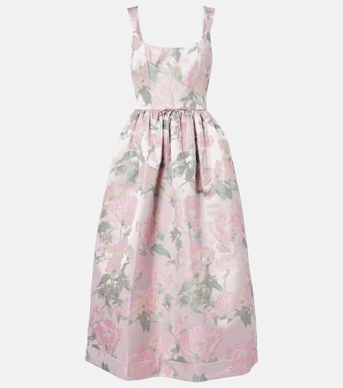 Apple floral brocade corset dress