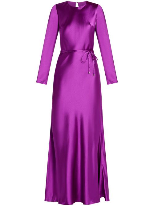 Tied-waist maxi dress - Purple