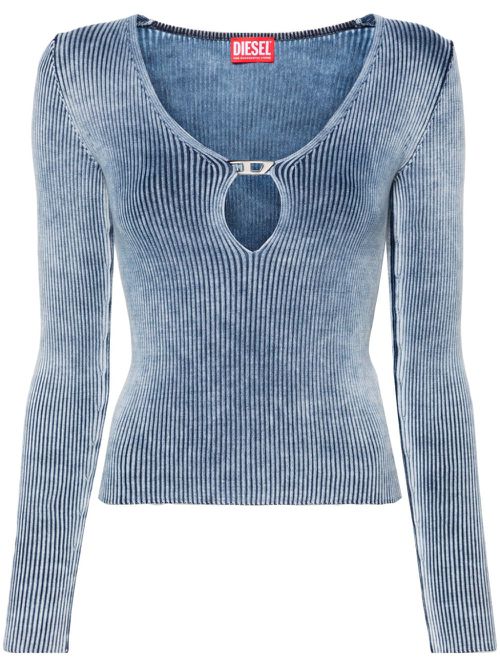 M-Teri ribbed-knit top - Blue