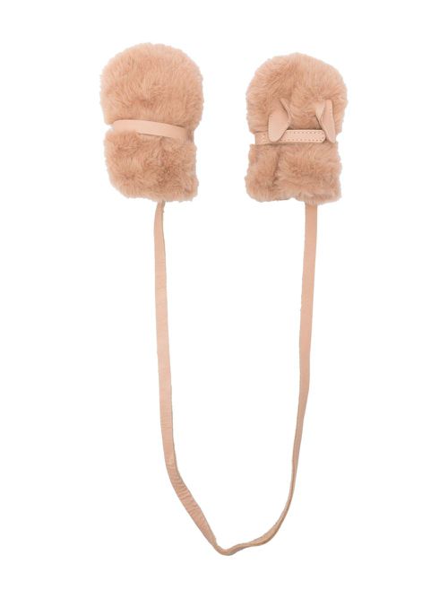 Richy Fluffy Bunny faux-fur gloves - Neutrals