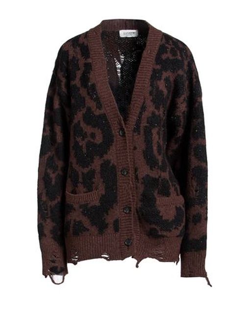 Woman Cardigan Brown Size 4 Merino Wool, Polyester, Mohair wool, Nylon, Wool