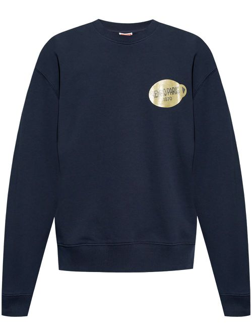 Fruit Stickers cotton sweatshirt - Blue