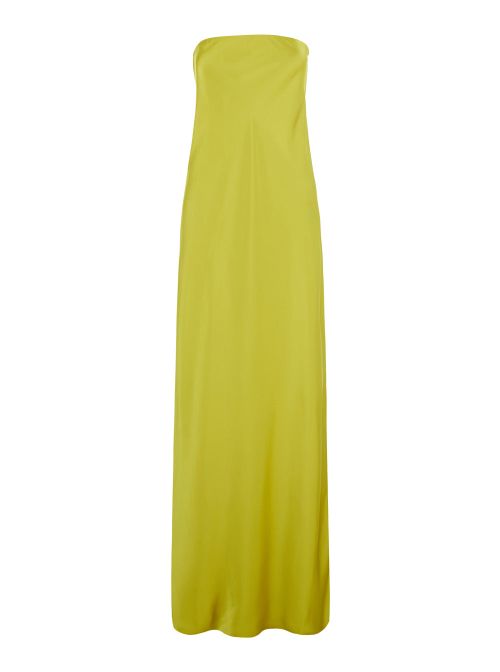Strapless Tech Fabric Dress — Yellow
