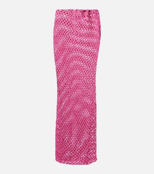 Magen crochet cotton-blend maxi skirt
