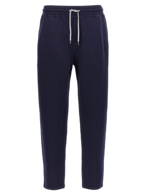 Cotton-Blend Joggers — Navy