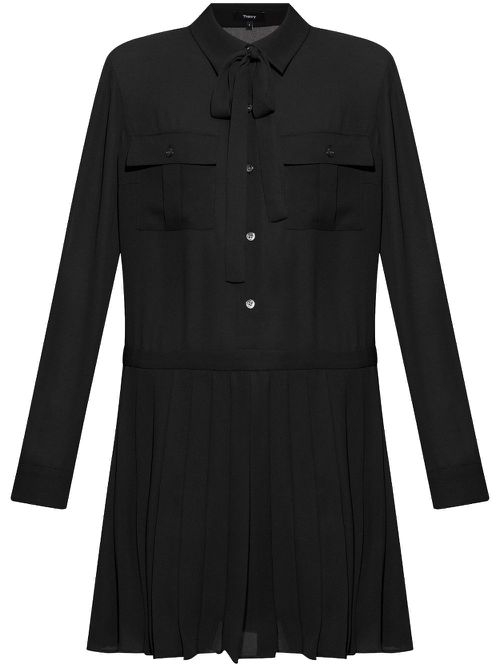 Pleated shirt dress - Black