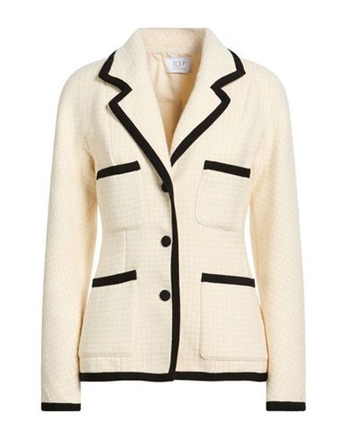 Woman Blazer Ivory Size 8 Wool, Polyester, Cotton
