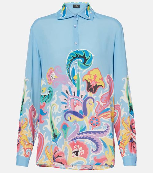 Printed satin shirt