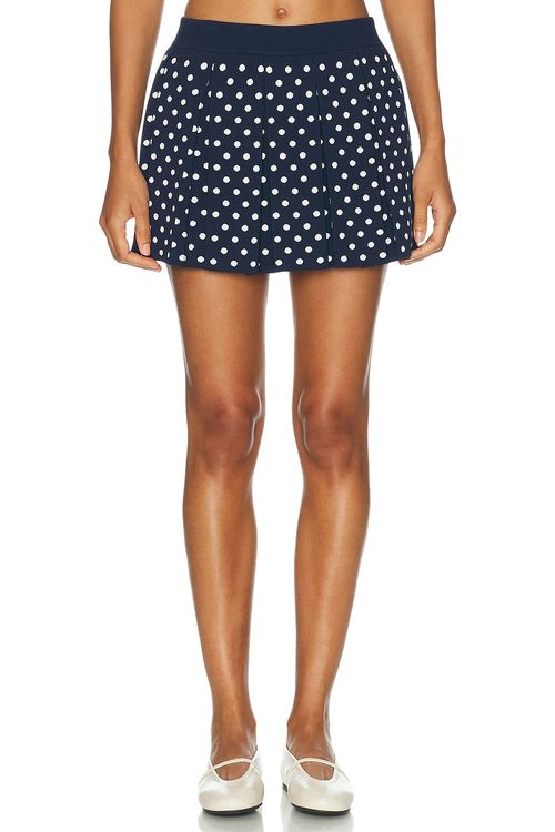 Sandy Liang Ermine Skirt in Navy