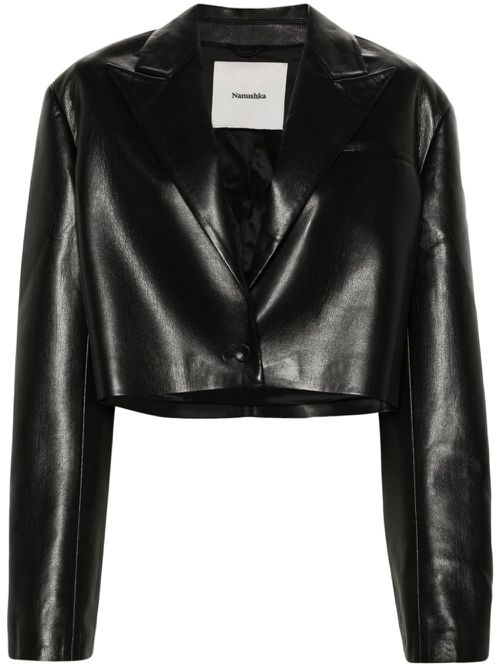Aidula single-breasted cropped blazer - Black