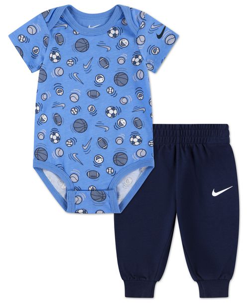 Baby Boys' Printed Bodysuit and Pants, 2-Piece Set - Navy