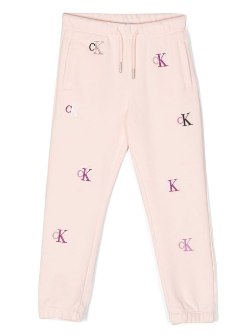 Logo-embroidered track-pants - Pink