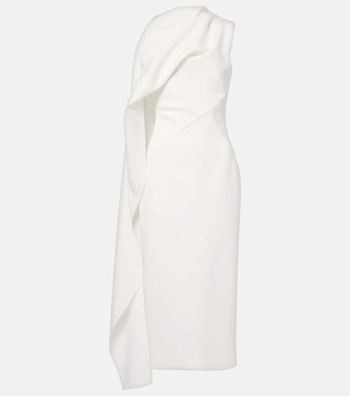 Bridal Edith draped crêpe midi dress