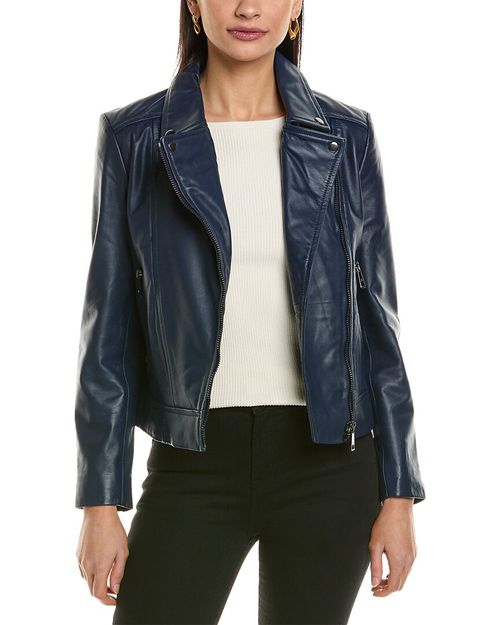 Fitted Leather Biker Jacket