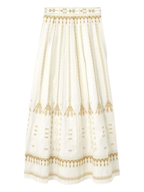 Emporio Sirenuse embroidered maxi skirt - White