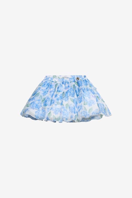 Plumago Print Silk Blend Skirt