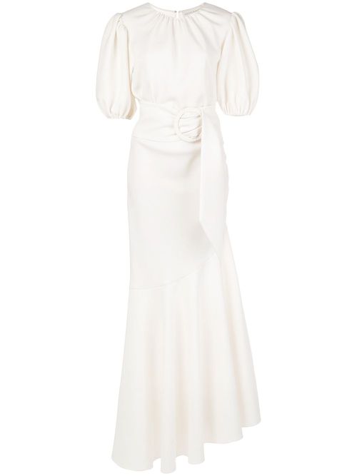 Camila flared hem dress - White