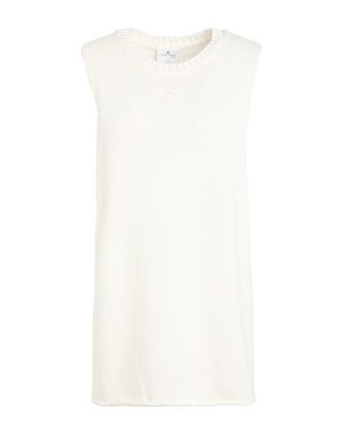 Courrèges Woman Sweater White Size S Cotton, Linen