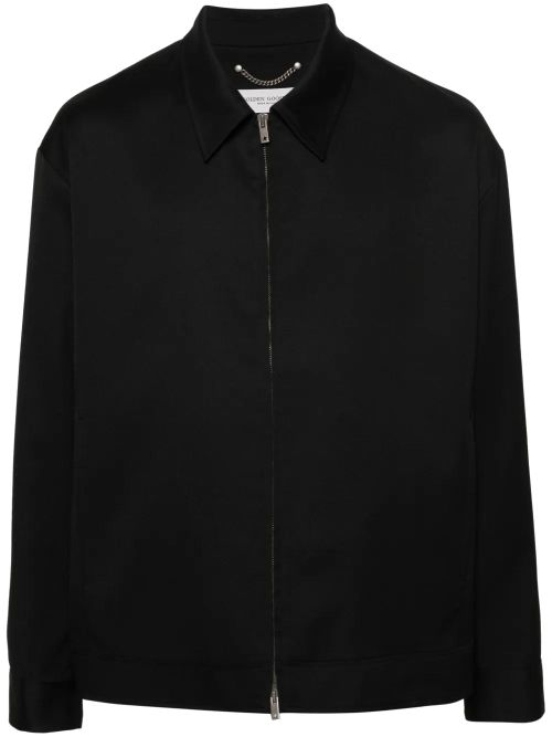 Virgin Wool Twill Shirt Jacket — Black