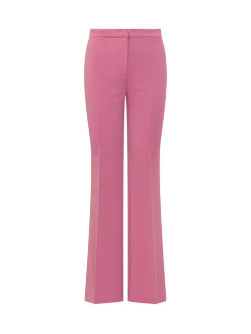 Pink Flared Flat Front Pants
