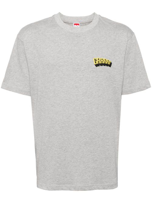 Slogan-print cotton T-shirt - Grey