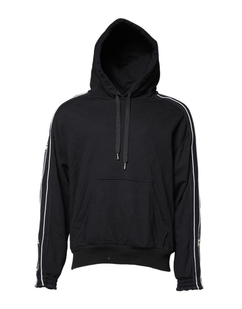 Logo-Print Cotton Hoodie — Black