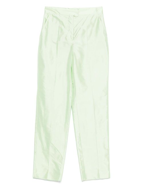 Silk high-waisted trousers - Green