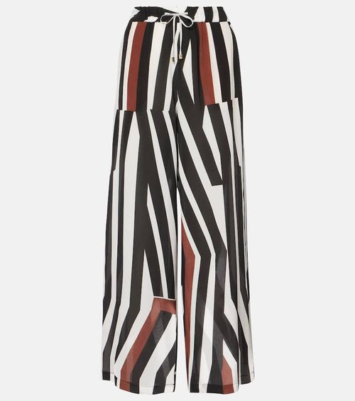 Tropea striped silk wide-leg pants
