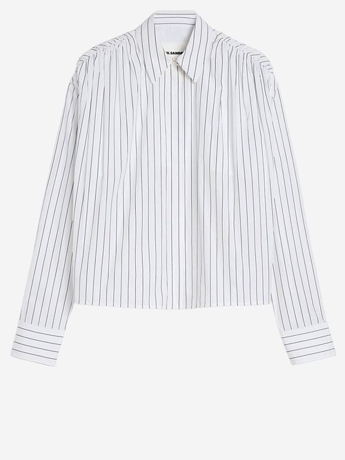 Striped Cotton Shirt — White
