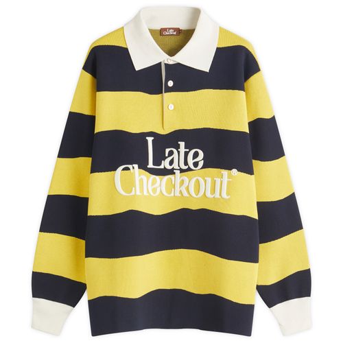 Men's Striped Rugby Polo Yellow/Navy