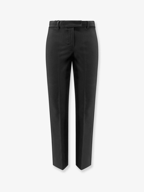 Cotton Blend Stretch Trousers — Black