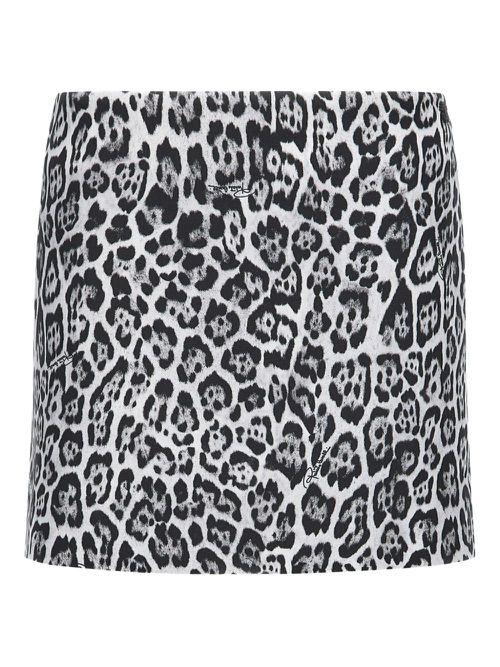 Leopard-print mini skirt - Black