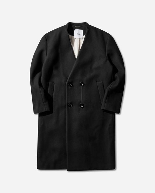 Men s Double Breasted Wool Coat Black