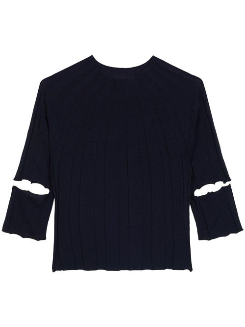 Cut-out sweater - Blue