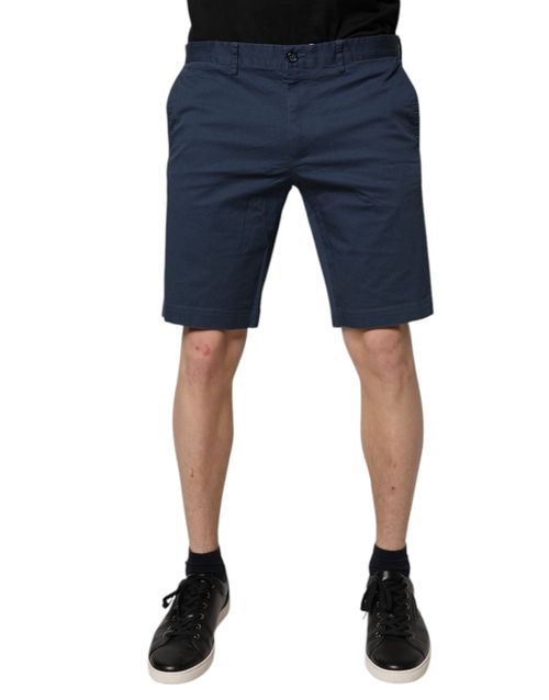 Cotton-Elastane Bermuda Shorts — Navy