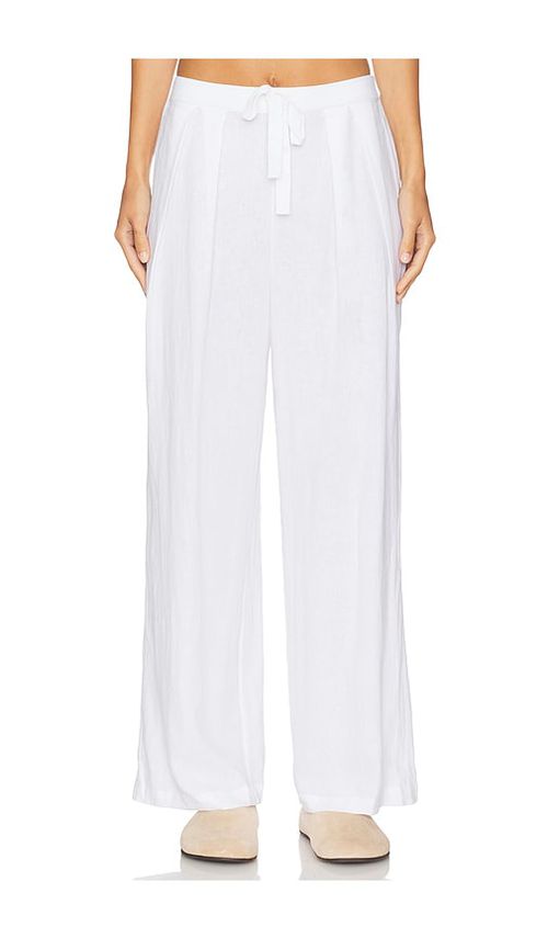 Eberjey Linen Blend Relaxed Pant in Taupe. - L also in XS, S