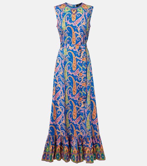 Paisley cotton-blend midi dress
